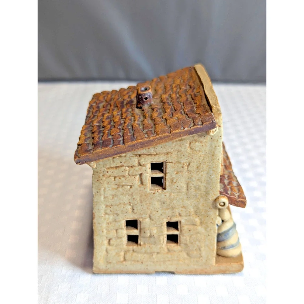 Vintage Windy Meadows Pottery Barber Shop Miniature Village House Figurine